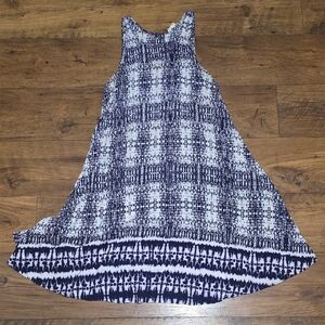 beachlunchlounge Abstract Tye Dye Navy and White Dress